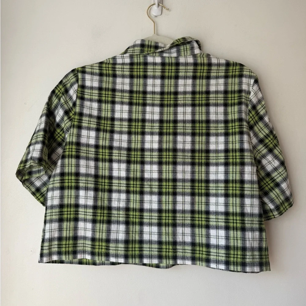 Urban Outfitters The Ragged Priest Cooler Green Black Plaid Chain Shirt S